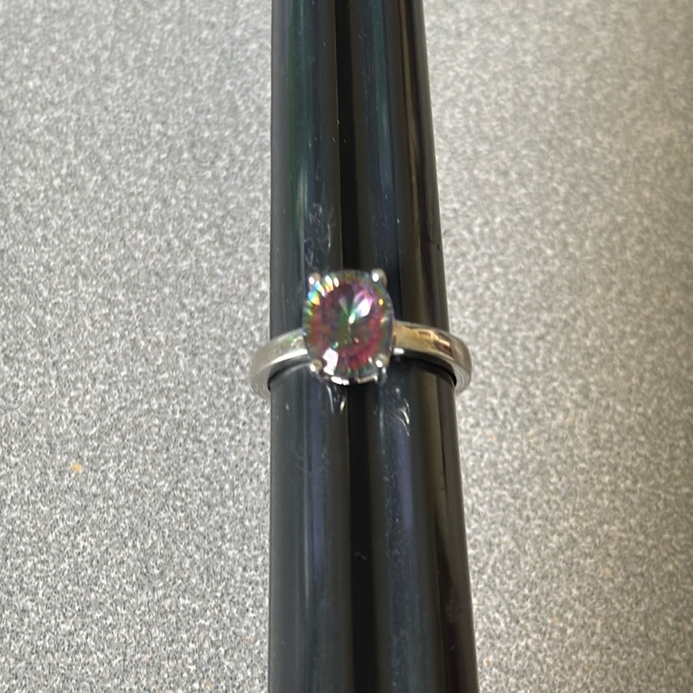 Sterling Silver 925 and Faux Stone Diamond Ring Size 7.25